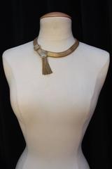 1960's Balenciaga Gilt Metal and White crystals Necklace