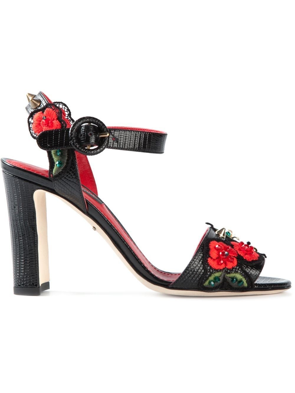 Dolce and Gabbana New Runway Carnation Heeled Sandals, 37.5 IT at 1stDibs
