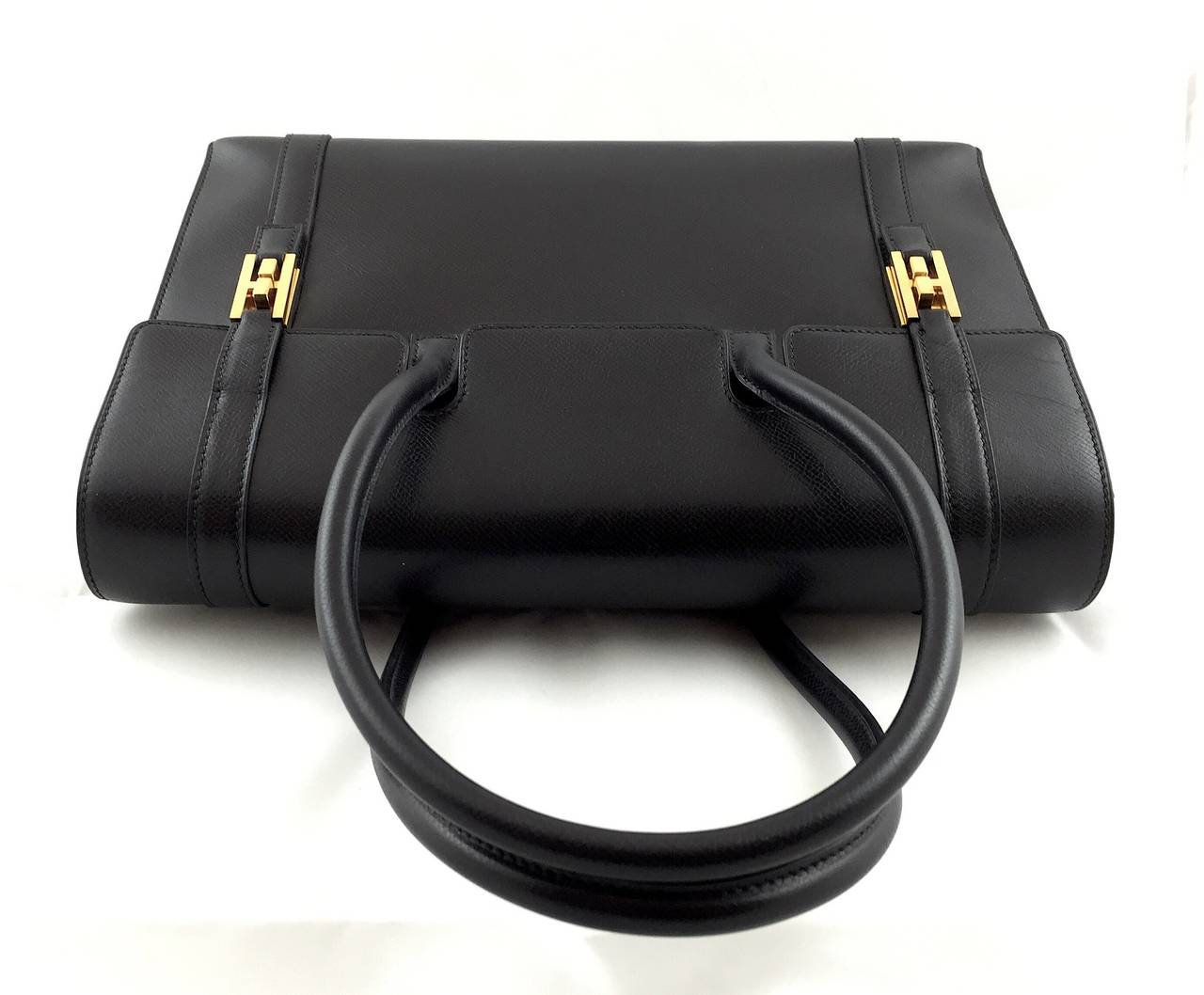 Women's or Men's Hermès Black Epsom Leather 32 Drag Bag, 2003