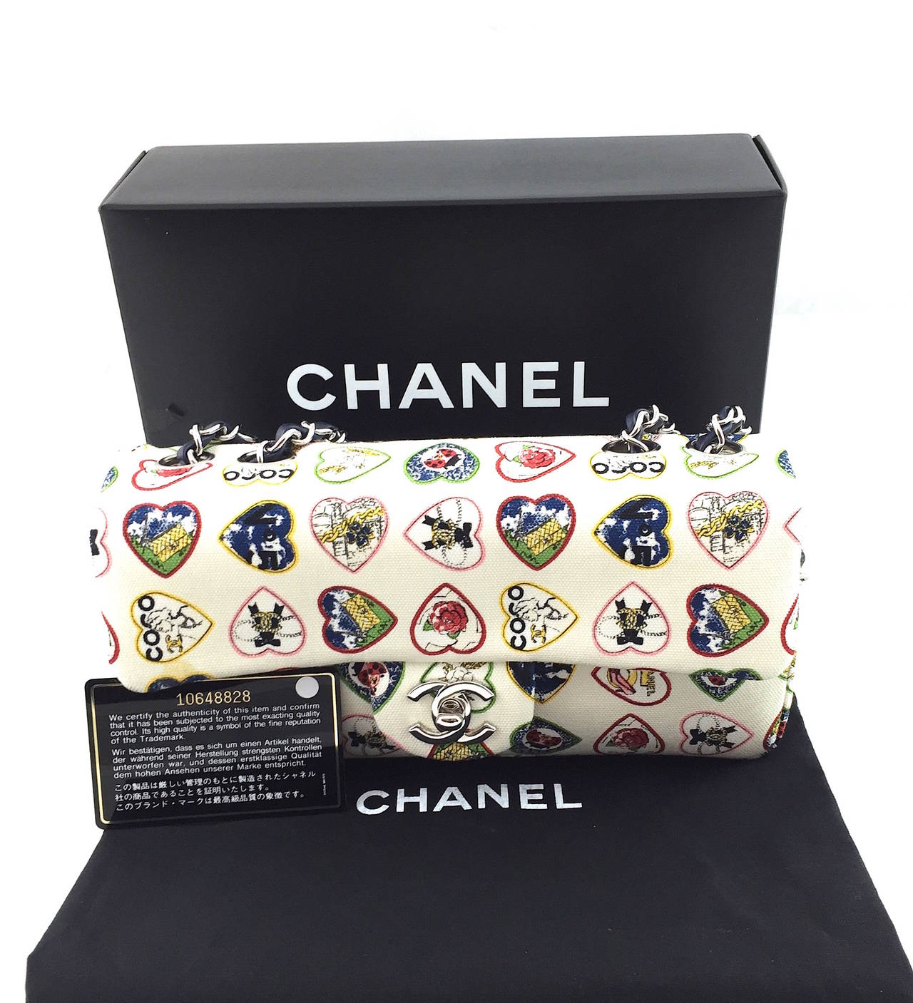 Chanel Small Canvas Valentine Heart Flap Shulder Bag 3