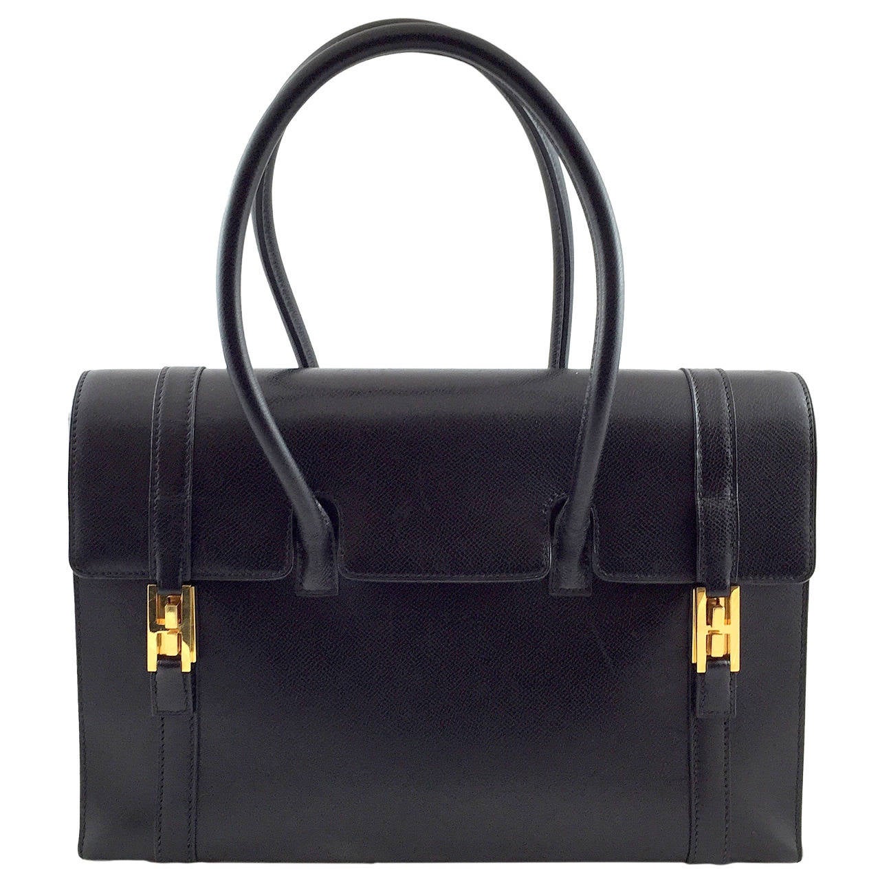 Hermès Black Epsom Leather 32 Drag Bag, 2003