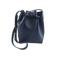 Mansur Gavriel Navy Calf Leather Mini Bucket Bag