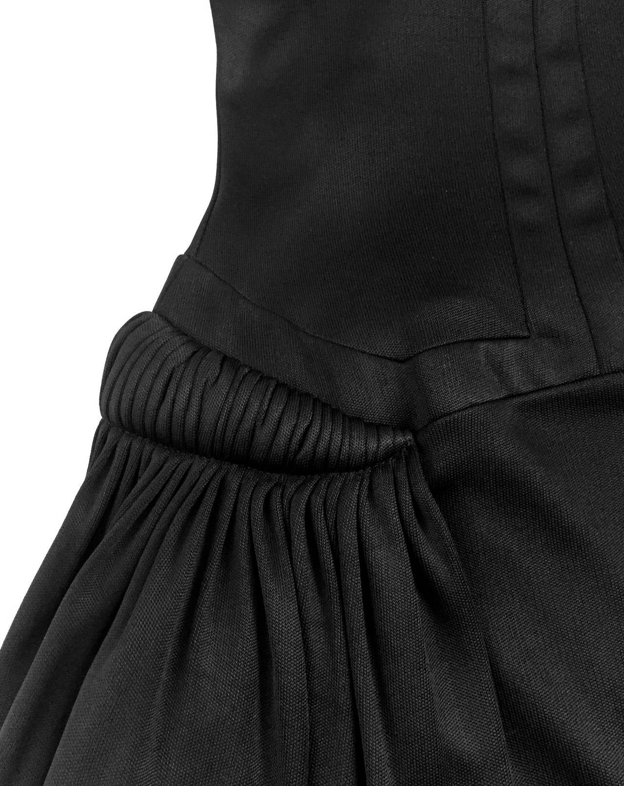 Women's Balenciaga Black Viscose Strapless Dress, FR 36