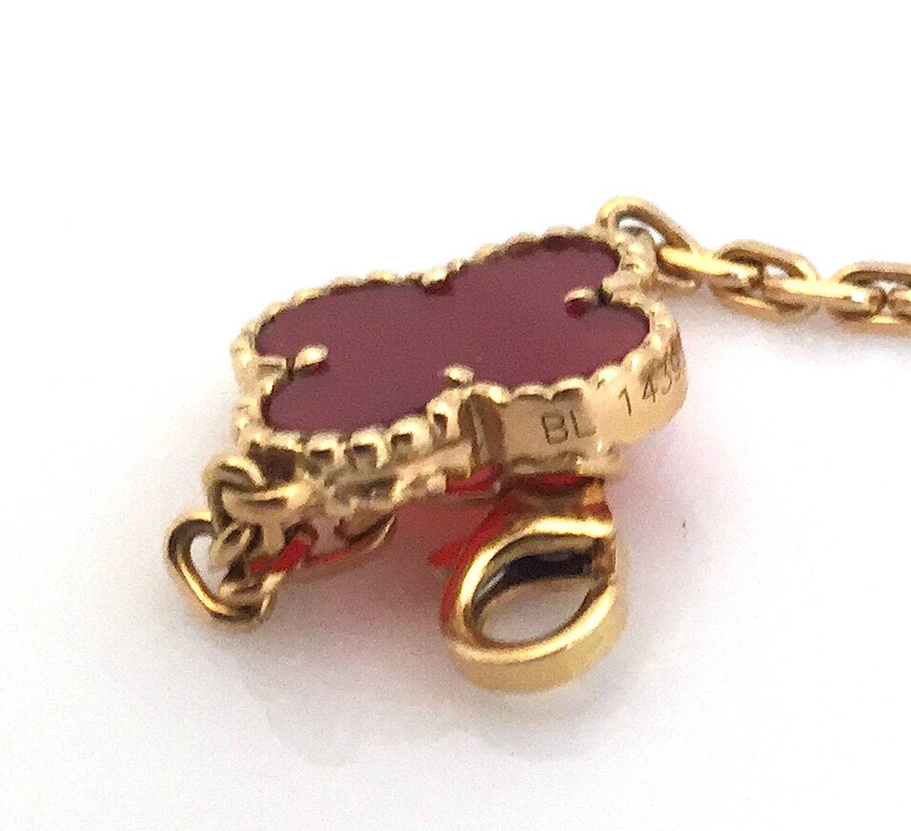 Van Cleef & Arpels Carnelian Vintage Alhambra 10 Motif Necklace 3