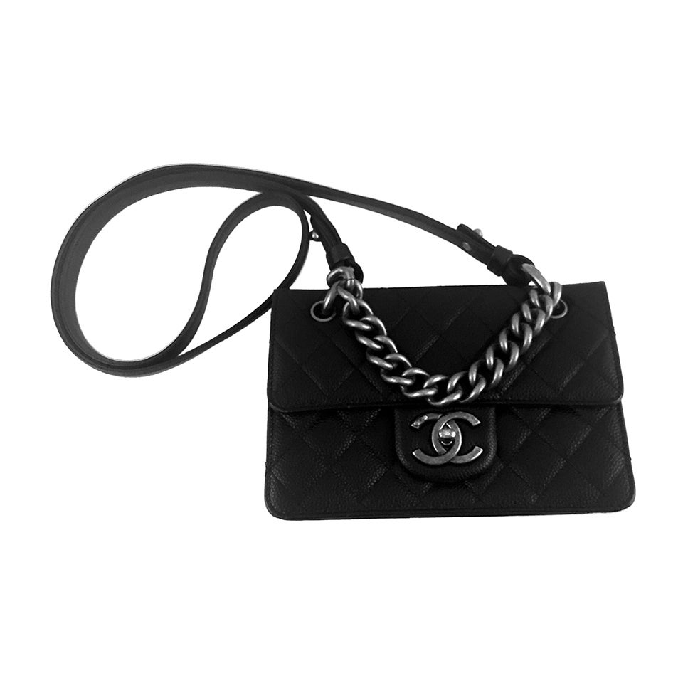 Chanel Black Caviar Retro Flap Shoulder Bag, 2014/15 Fall Winter Collection