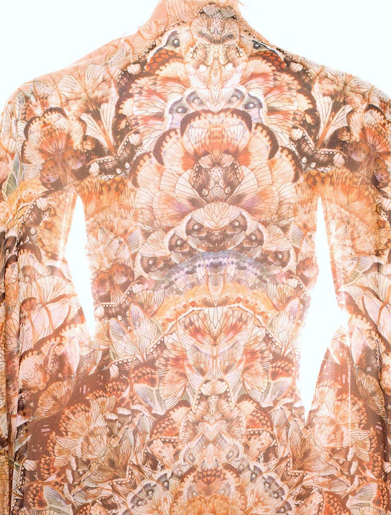 Women's Alexander McQueen Silk Moth Print Kimono For Sale