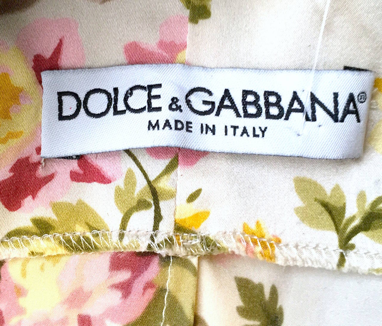 Dolce & Gabbana Ivory Silk Blend Floral Bustier Top, IT 42 1