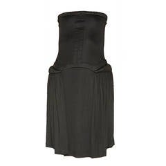 Balenciaga Black Viscose Strapless Dress, FR 36