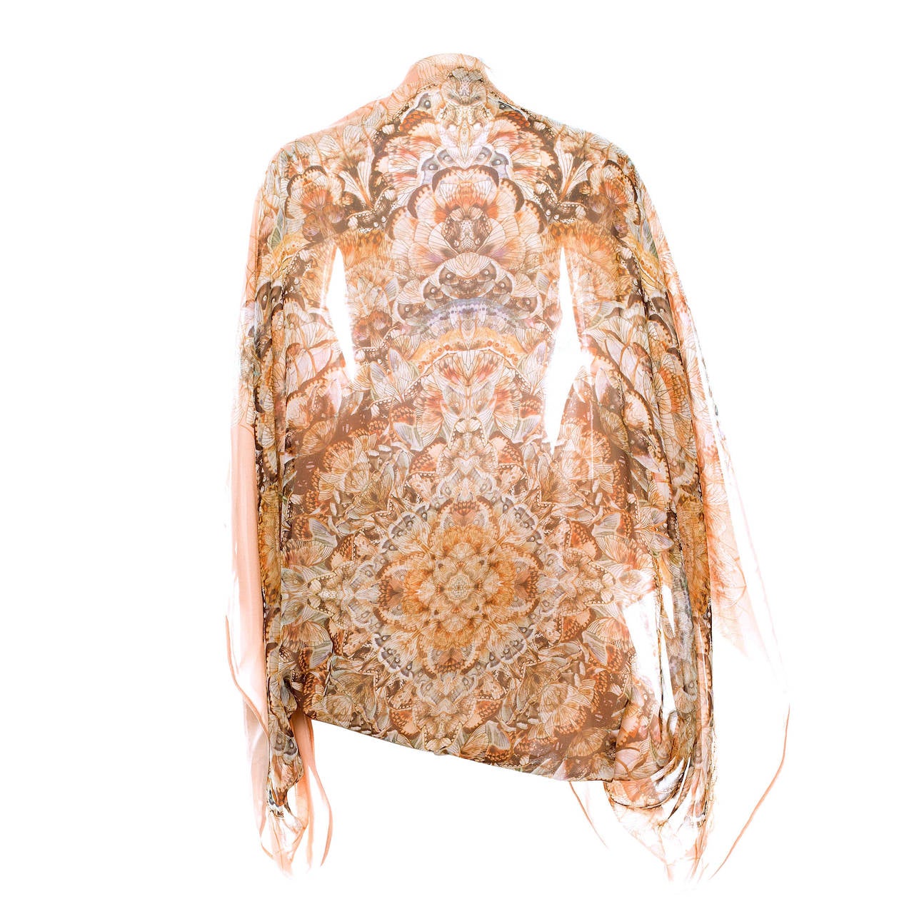 Alexander McQueen Silk Moth Print Kimono For Sale