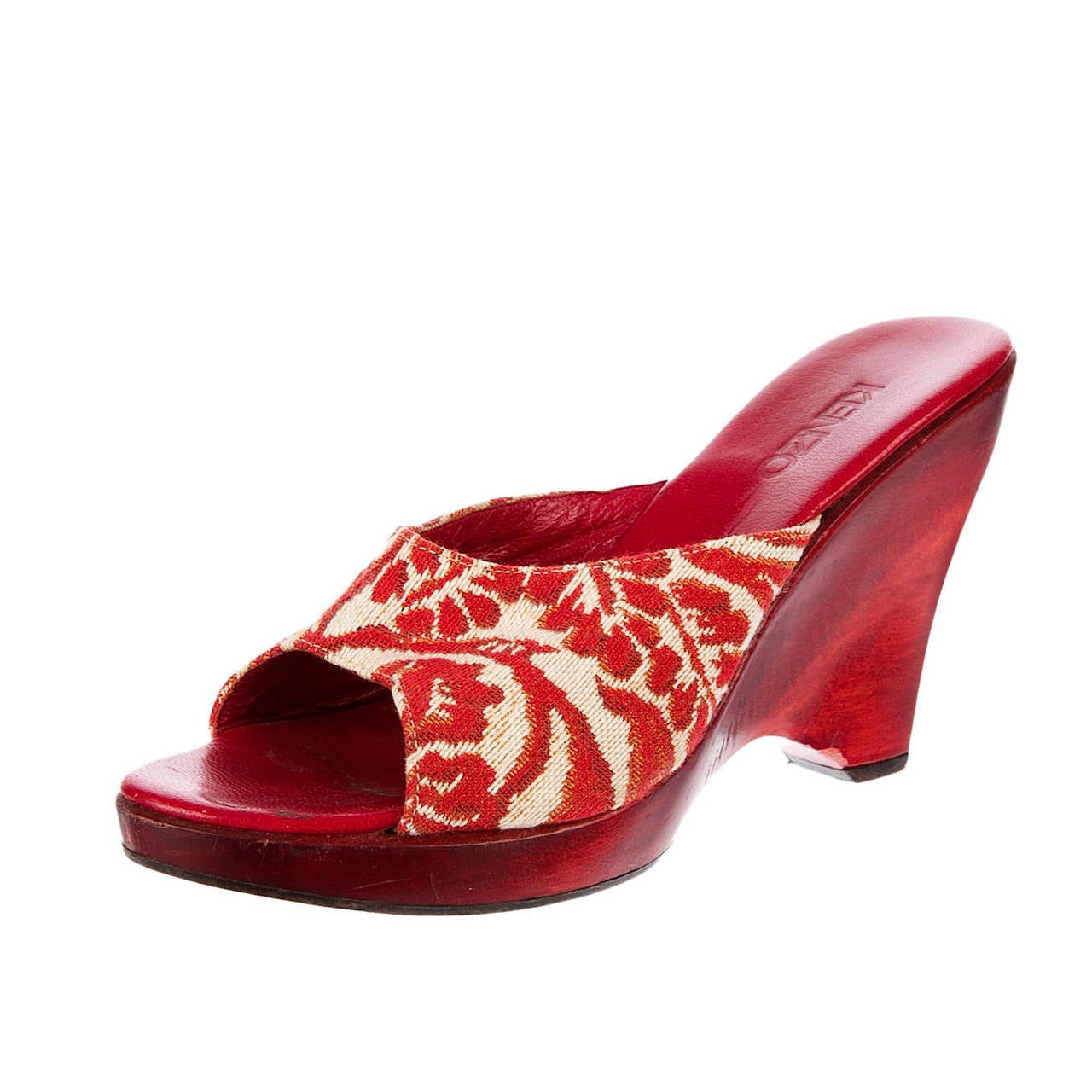 Kenzo Platform Clogs with Jacquard Uppers, IT 39 For Sale