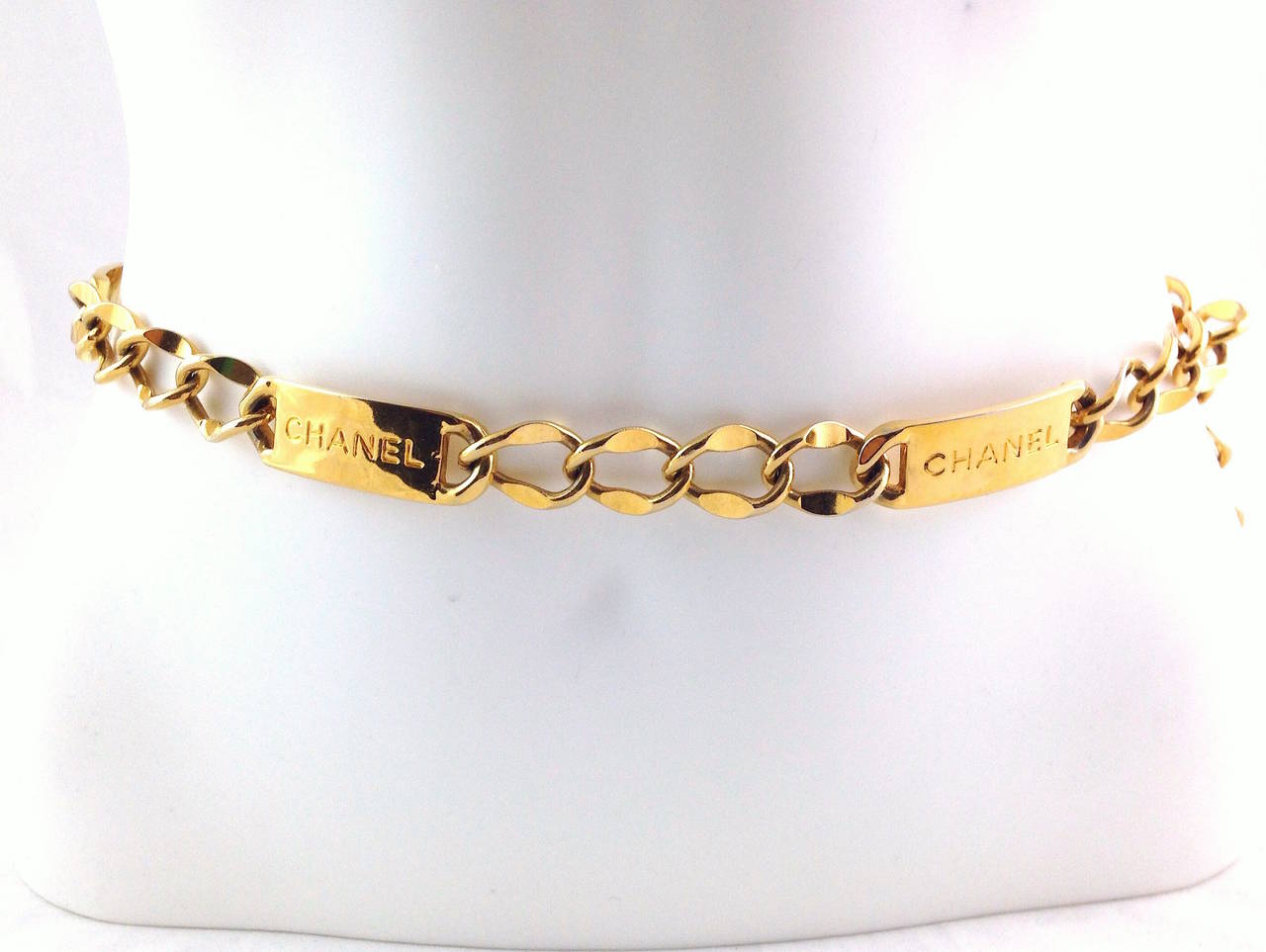 Chanel Vintage Gold-Tone Multi ID Chain Necklace or Belt, Circa 1980s For Sale 3