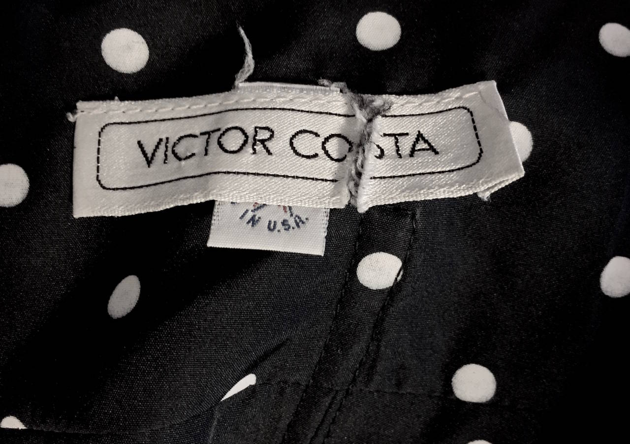 Victor Costa Famous Black & White Dot Dress For Sale 4