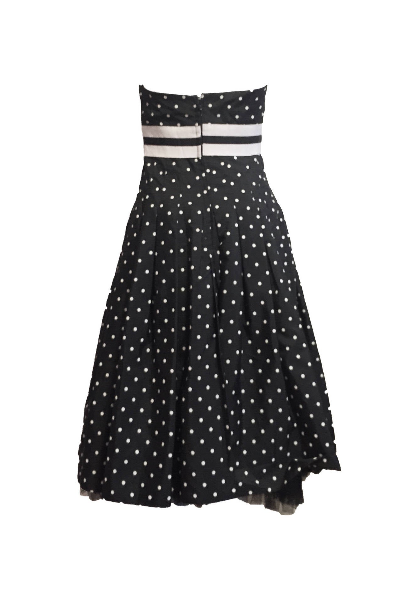 Victor Costa Famous Black & White Dot Dress For Sale 1