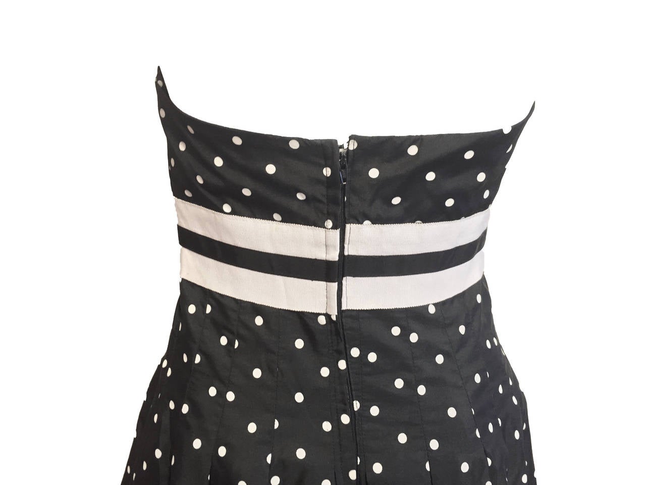 Victor Costa Famous Black & White Dot Dress For Sale 2