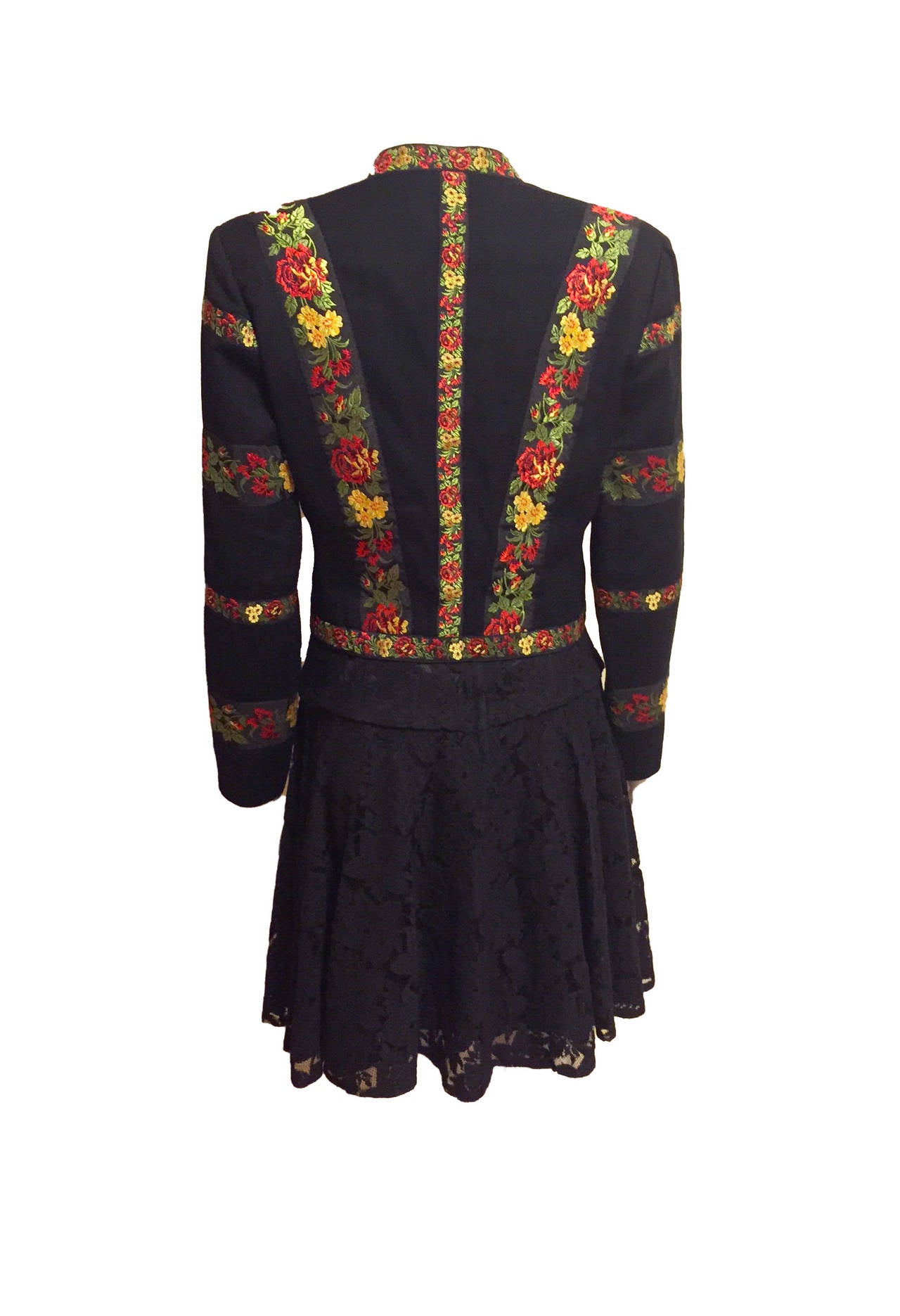 Women's Rare Kenzo Folkloric Inspired Jacket and Lace Skirt For Sale