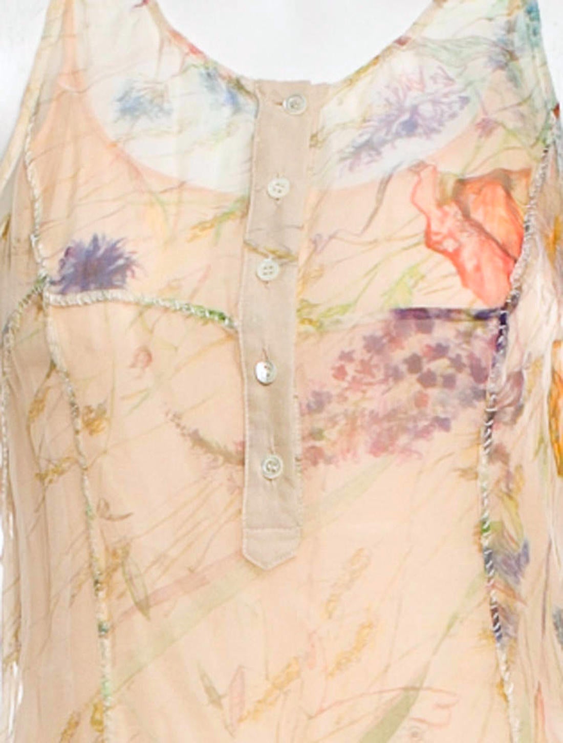 Women's Alexander McQueen Semi-Sheer Silk Floral Blouse For Sale