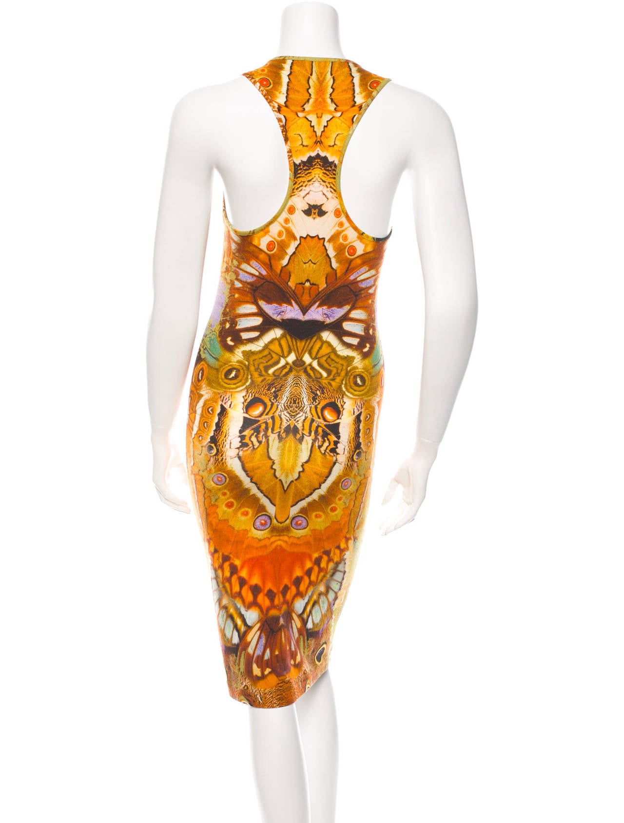 Alexander McQueen Digitized Moth Print Dress, SS 2010 In Excellent Condition For Sale In Bethesda, MD