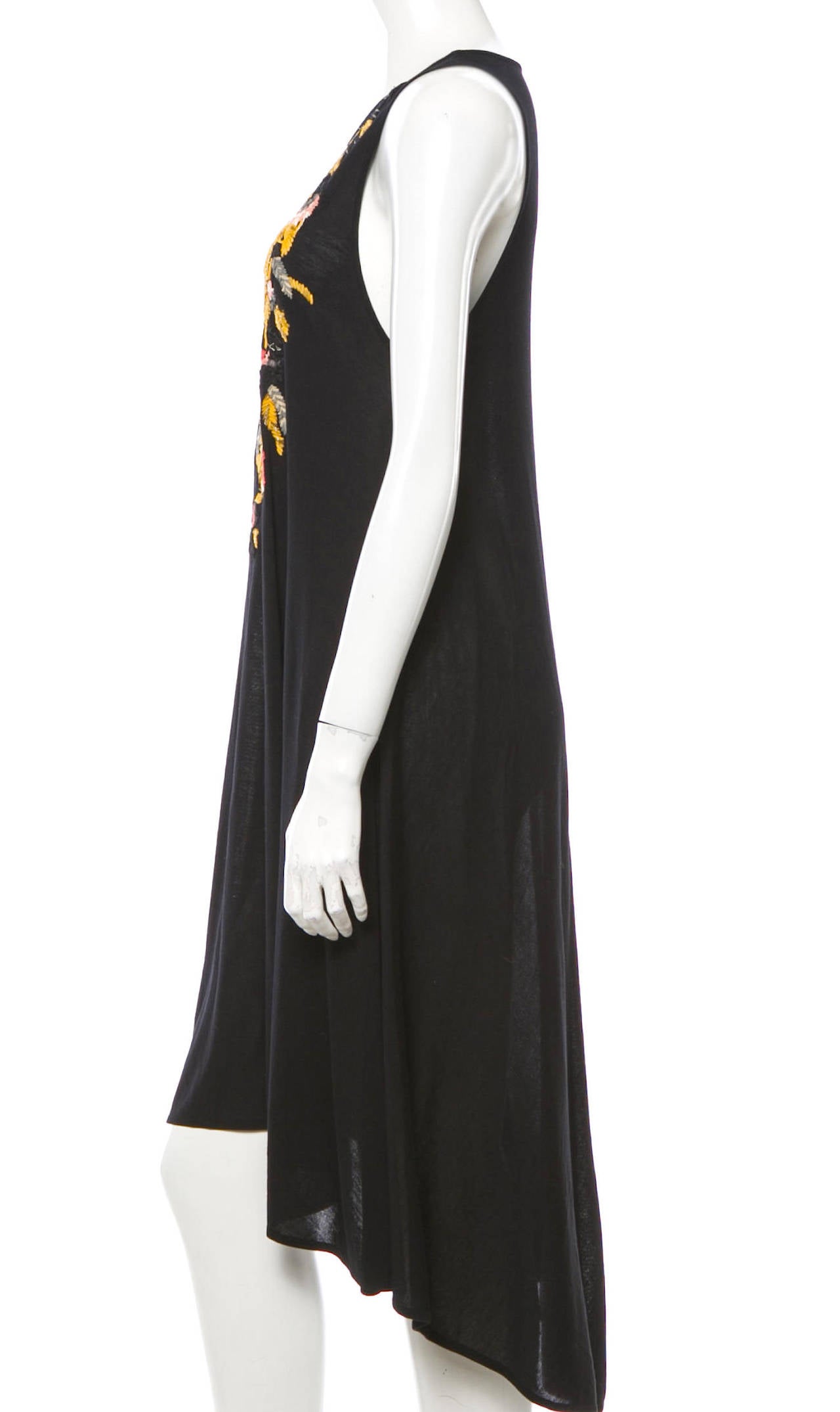 Women's Alexander McQueen Folkloric Embroidered Black Dress SS 2011 For Sale