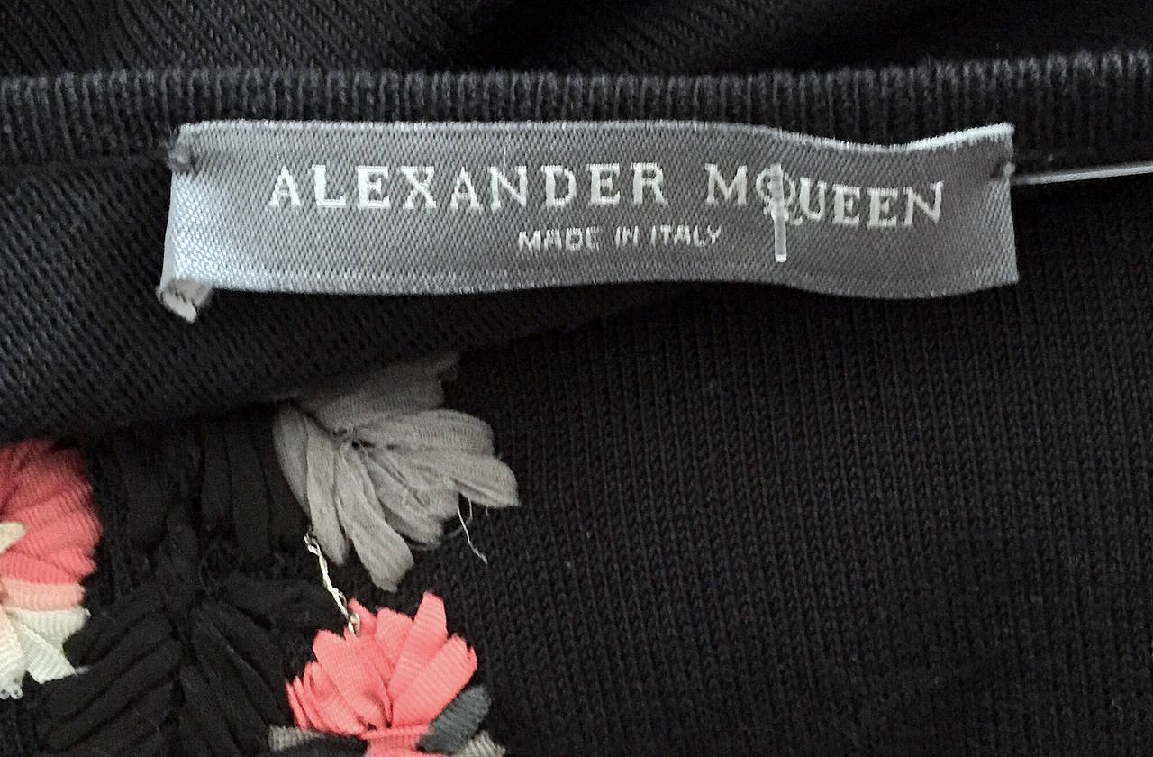 Alexander McQueen Folkloric Embroidered Black Dress SS 2011 For Sale 2