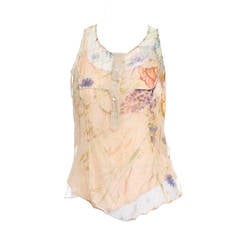 Alexander McQueen Semi-Sheer Silk Floral Blouse