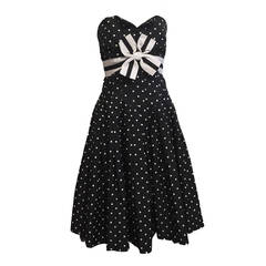 Victor Costa Famous Black & White Dot Dress