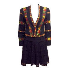 Rare Kenzo Folkloric Inspired Jacket and Lace Skirt
