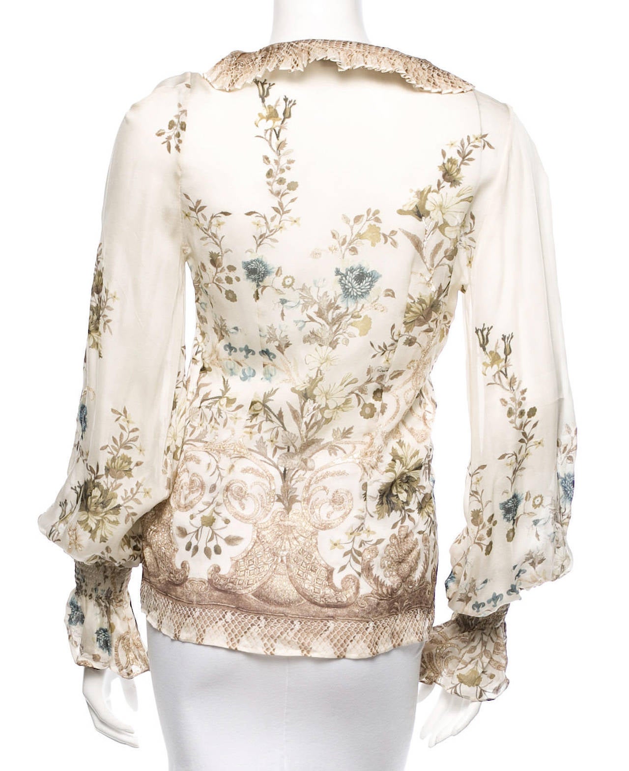 Roberto Cavalli Silk Blouse In Excellent Condition For Sale In Bethesda, MD
