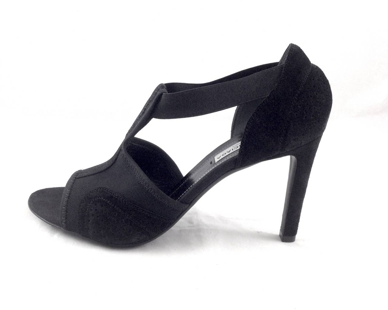 NWB Balenciaga Black Suede & Elastic Heels Sandals