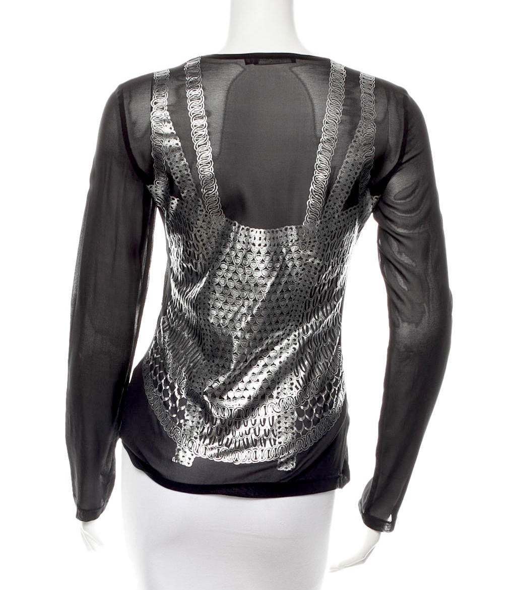 Alexander McQueen Black Silk Top, Autumn/Winter 2007 In Excellent Condition In Bethesda, MD