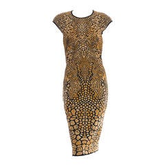 NWT Alexander McQueen Gold Dragonfly Dress, 2013