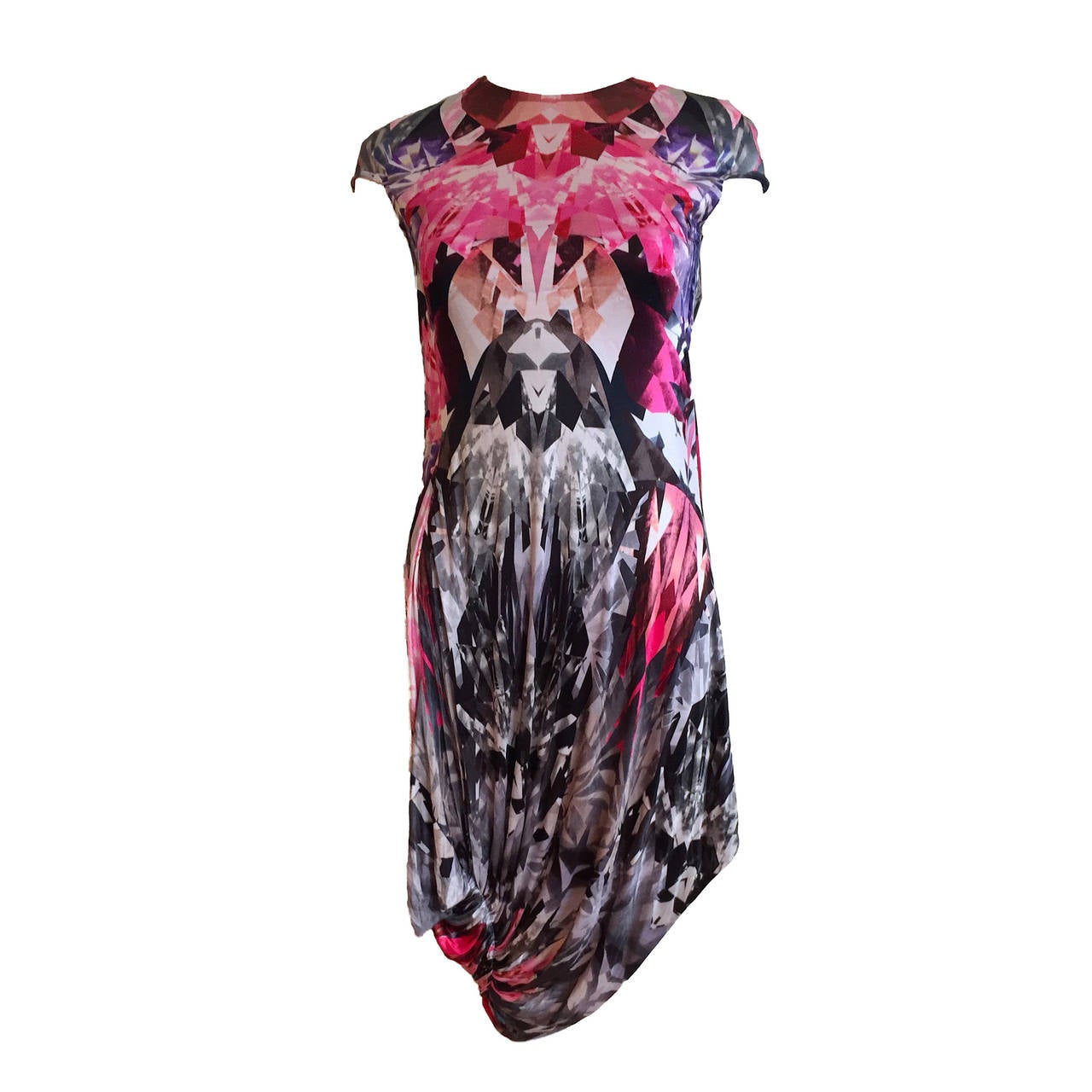 Rare Alexander McQueen Iconic Pink Crystal Kaleidoscope Dress, SS 2009, IT 38 For Sale