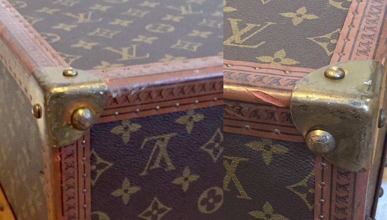 Louis Vuitton Monogram Alzer 60 Hard Trunk Suitcase Circa 1950s 1