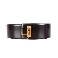 Alexander McQueen Wide Black Leather Belt