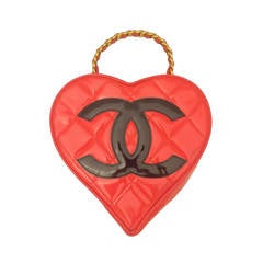 Iconic Chanel Red CC Heart Handbag
