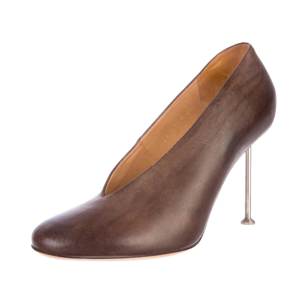 Maison Martin Margiela Brown Leather Pumps, IT 40 For Sale