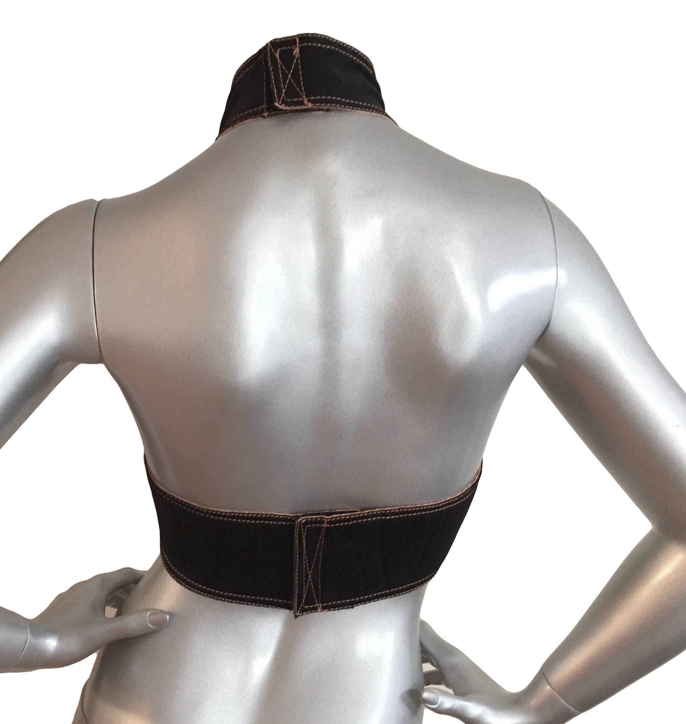 Knockout Jean Paul Gaultier Neoprene Halter Top In Excellent Condition For Sale In Bethesda, MD