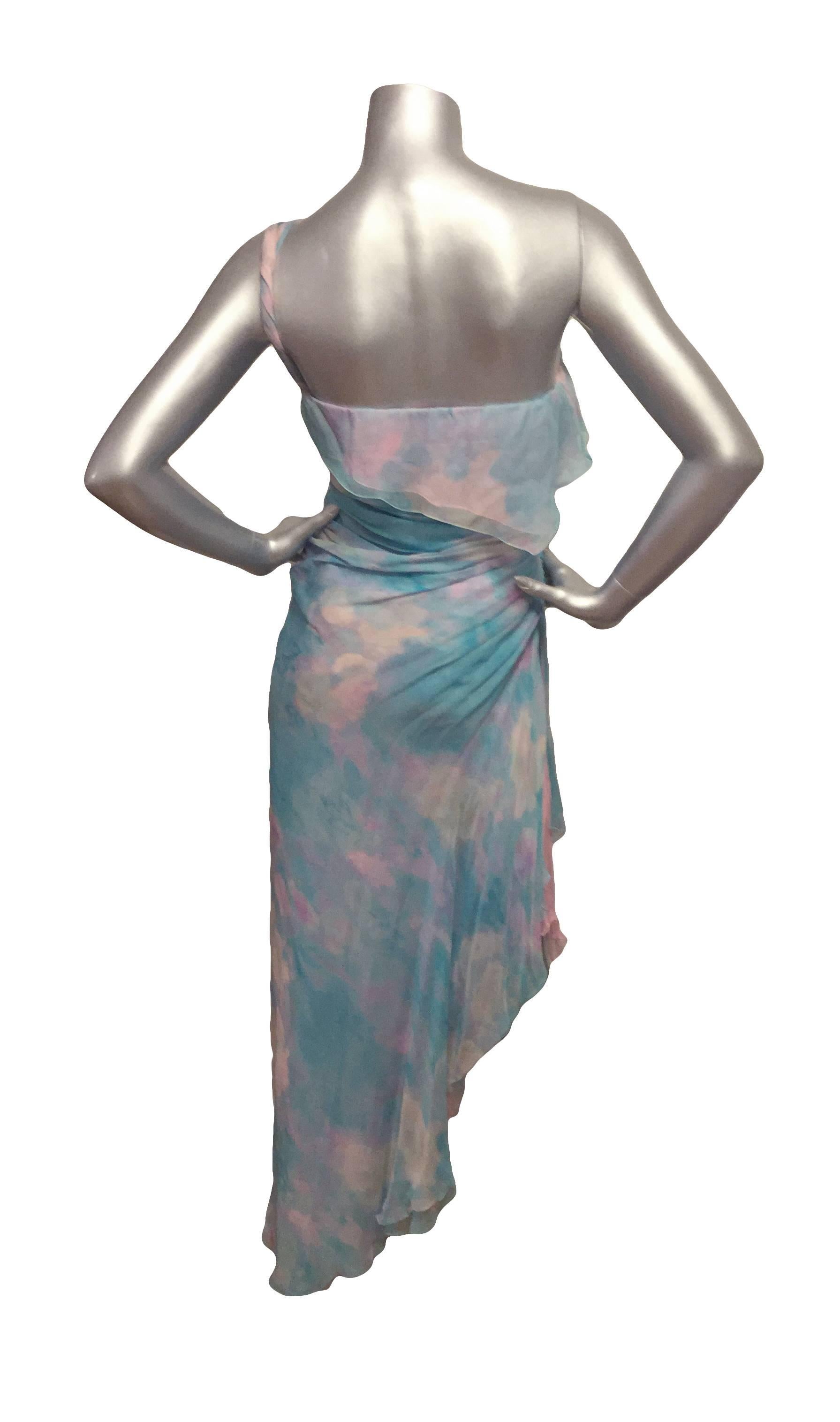 Ephemeral Emanuel Ungaro Silk Chiffon Gown With Shawl In Good Condition For Sale In Bethesda, MD