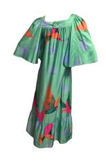 Ethereal Hanae Mori Tropical Bird Dress, 1970s
