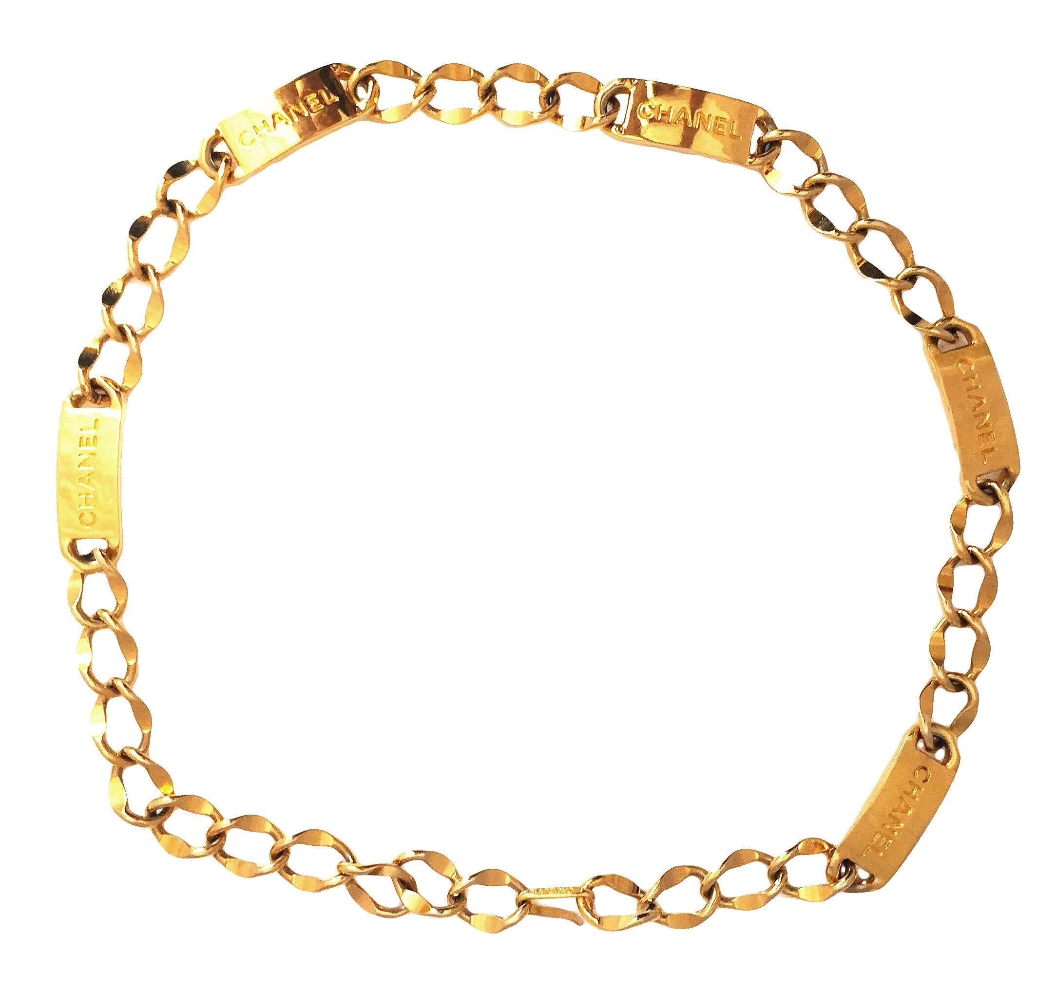 Chanel Vintage Gold-Tone Multi ID Chain Necklace or Belt, Circa 1980s In Good Condition For Sale In Bethesda, MD