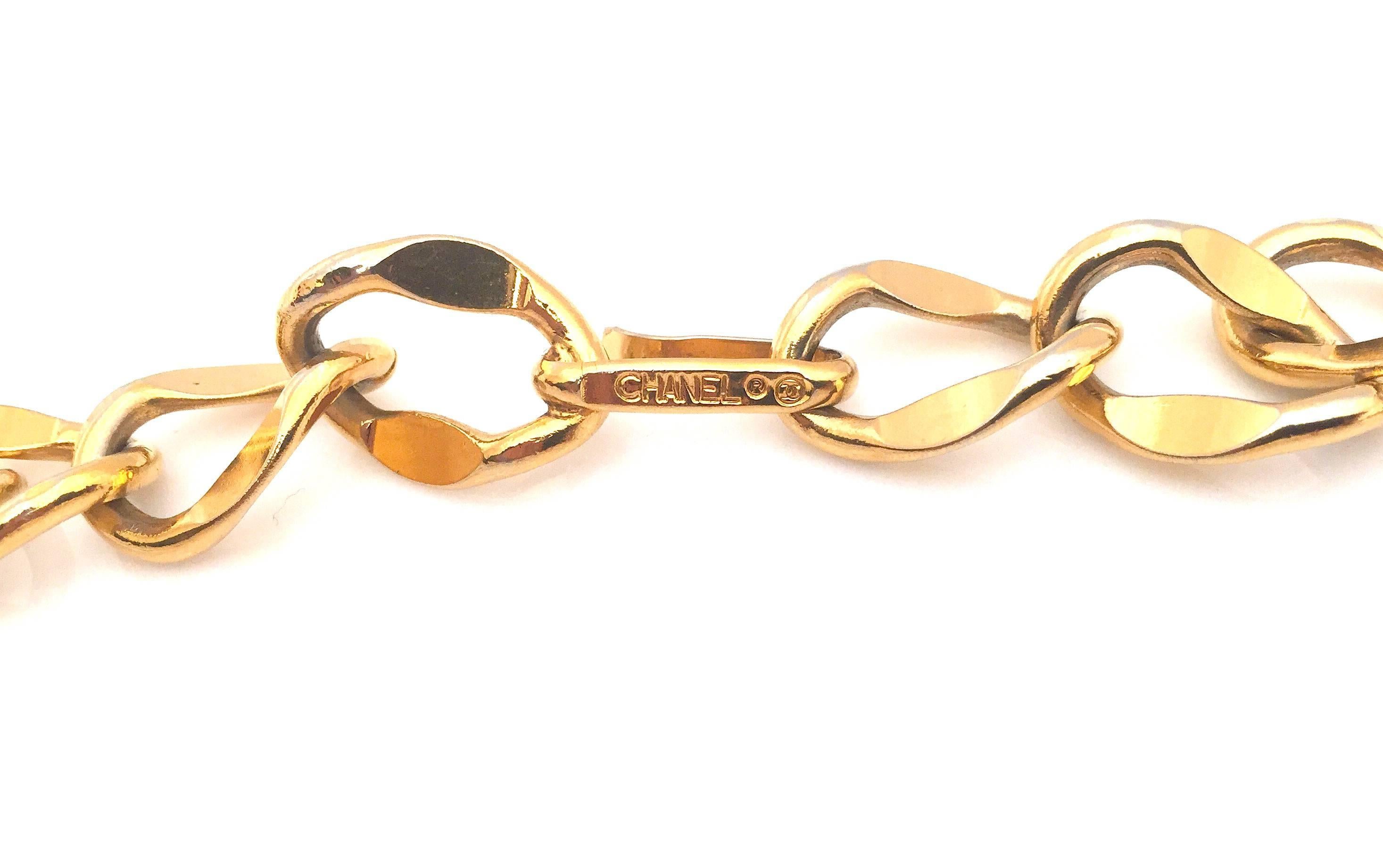 Chanel Vintage Gold-Tone Multi ID Chain Necklace or Belt, Circa 1980s For Sale 4
