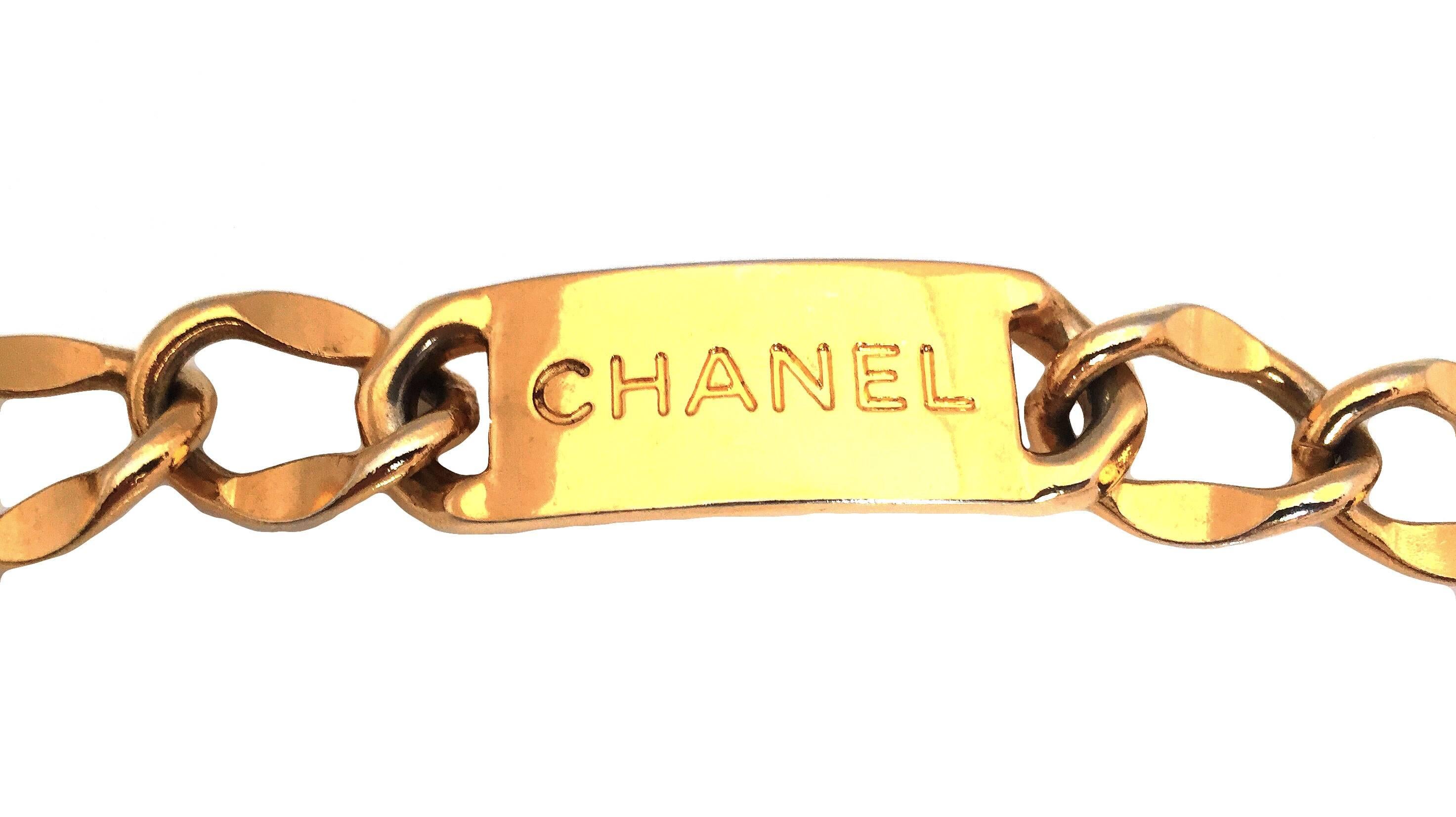 Chanel Vintage Gold-Tone Multi ID Chain Necklace or Belt, Circa 1980s For Sale 2