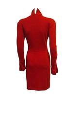Claude Montana Red Wool Dress, 1980s