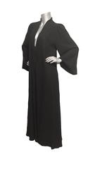 Ossie Clark Black Moss Crepe Dress with Plunging Neckline, 1970s