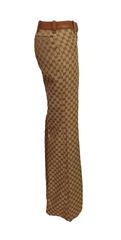 Iconic Gucci Monogram Pants With Leather Trim, 1973
