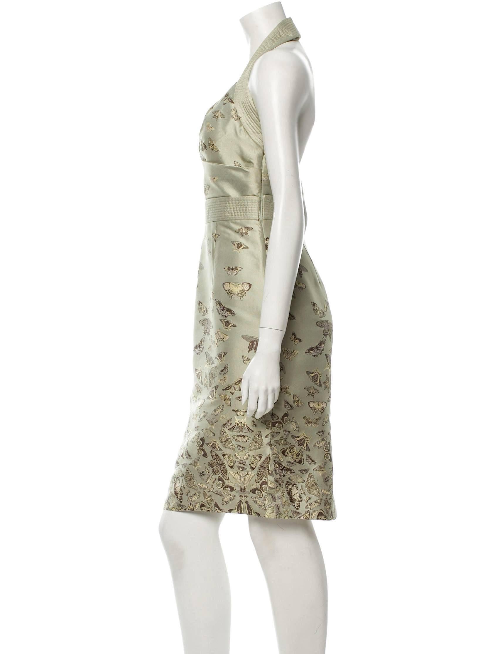 Striking Alexander McQueen Silk Halter Dress, 2005 In Excellent Condition For Sale In Bethesda, MD
