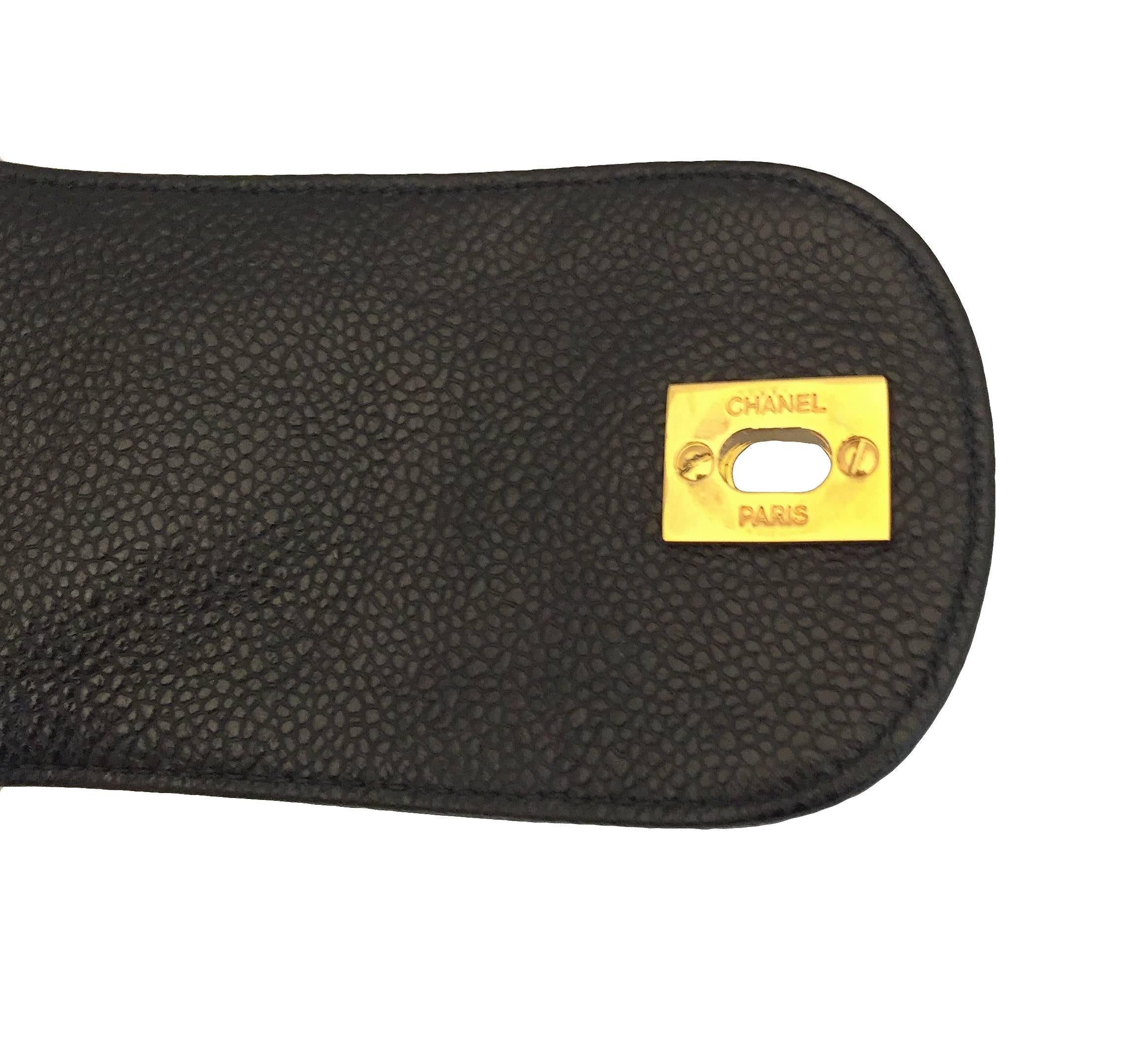 Chanel Black Caviar Leather Umbrella Case, 1995 For Sale 3