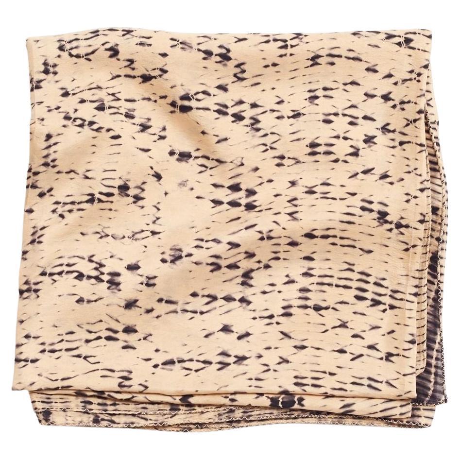 Mulberry Silk Large Square Black Gold Tesu Handcrafted Modern Artisanal Scarf