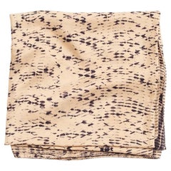 Mulberry Silk Large Square Black Gold Tesu Handcrafted Modern Artisanal Scarf