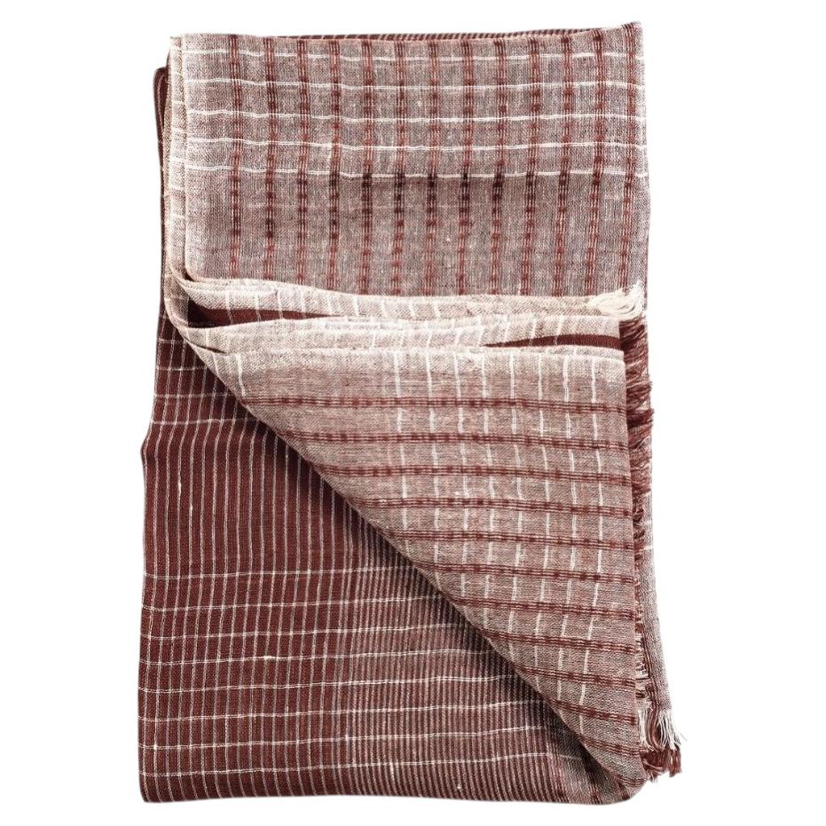 Sciarpa da donna in morbido lino intrecciato a mano di Studio Auro Rust Brown Cinnabar di Studio Variously