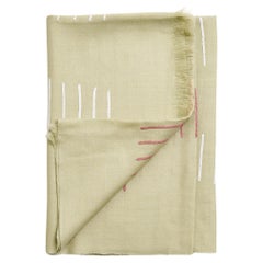 Sea Salt Hand Embroidered Hand Woven Modern Artisanal Scarf